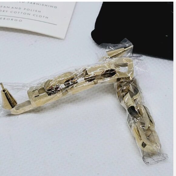 NWT $250 SUPRA LINK GOLD DROP EARRINGS - Picture 10 of 11